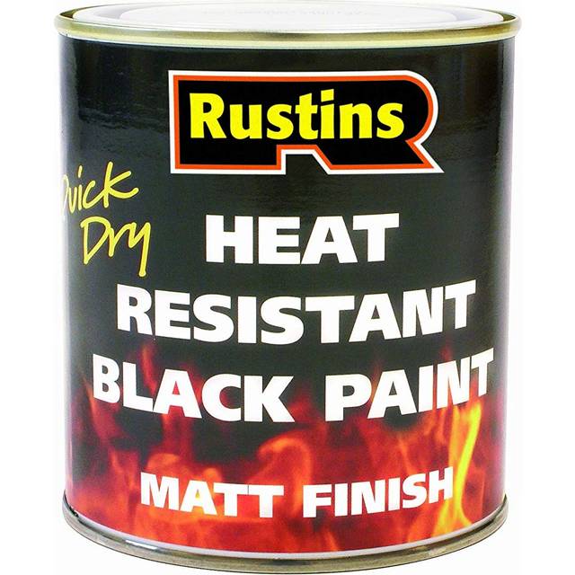 Rustins HRMB250 250ml Heat Resistant Paint - Black