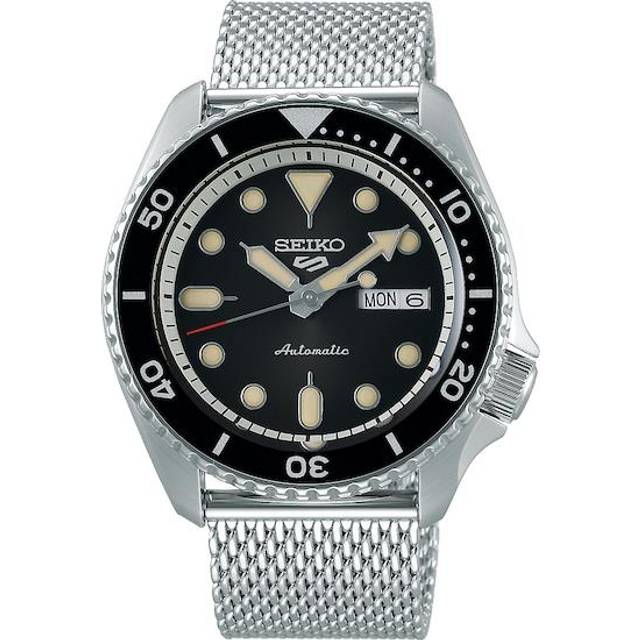 Seiko 5 Sports Automatic Black Dial Milanese Bracelet Men's Watch SRPD73K1
