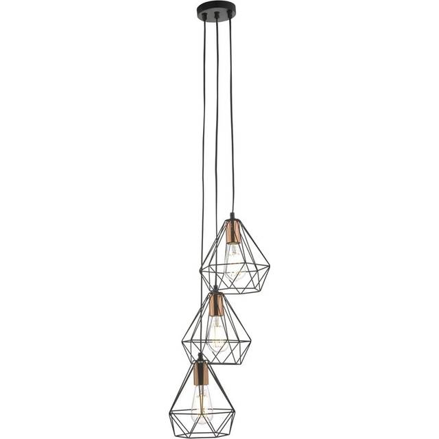 Dar Lighting Group Dar DEY0322 Deyon 3 Light Cluster Pendant Black Cop