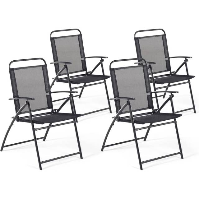 Set of 4 Garden Chairs LIVO Metal Black