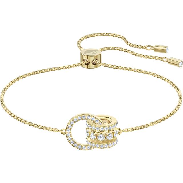 Further bracelet, Interlocking loop, White, Gold-tone plated - OS