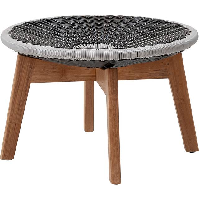 Cane-line Peacock footstool Grey/light grey, weave, teak legs