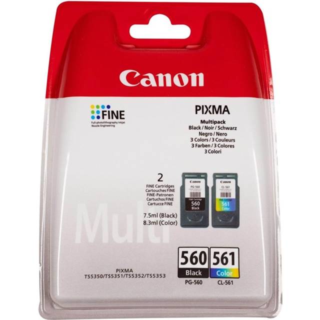 1 x canon cl-561 colour original pixma inkjet cartridge - 180 pages
