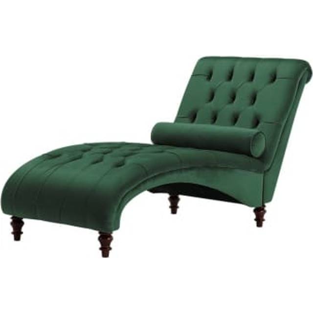 Velvet Chaise Lounge Light Grey MURET