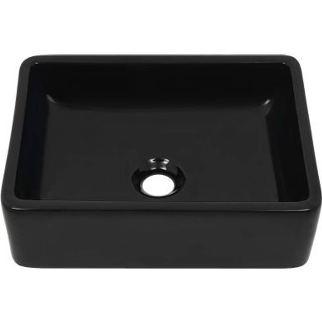 vidaXL Basin Ceramic Rectangular Black 41x30x12 cm
