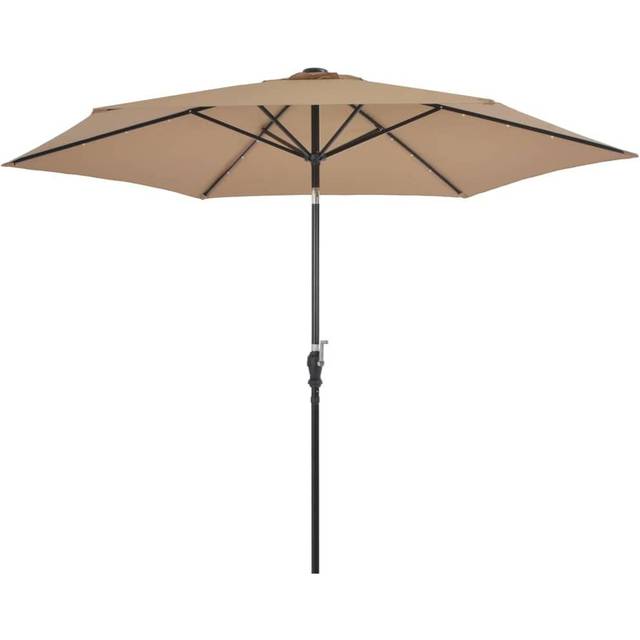 vidaXL Garden Parasol with Metal Pole 300 cm Black