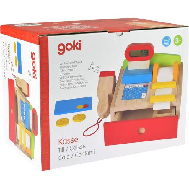 Goki Wooden Cash Till With Opening Drawer, Multi
