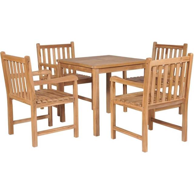 Vidaxl - 5 Piece Outdoor Dining Set Solid Teak Wood