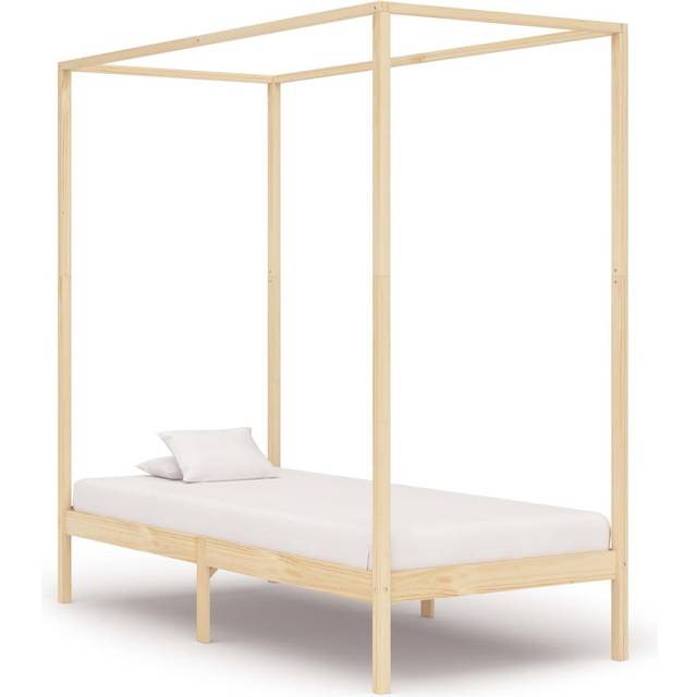 vidaXL Canopy Bed Frame without Mattress Honey Brown Solid Wood 90x200cm