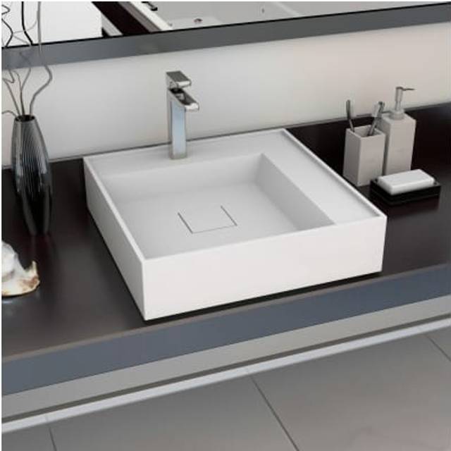 vidaXL Wash Basin 50x50x12.3cm Mineral Cast/Marble Cast White Bathroom Sink
