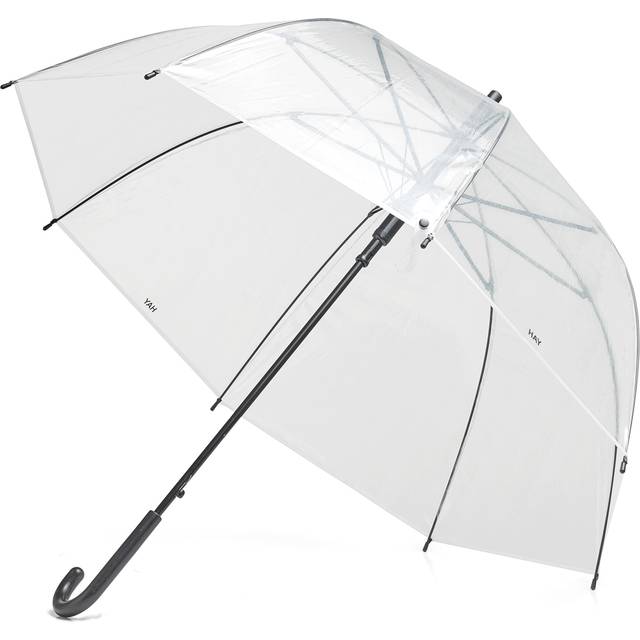 HAY Canopy paraply clear, svart aluminium handtag