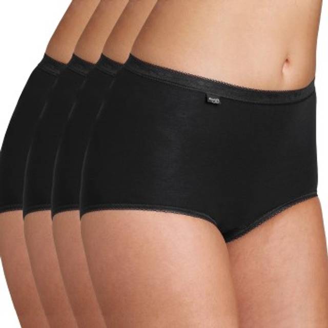 4 Pack Black Basic Maxi Briefs Ladies 24 Ladies - Sloggi