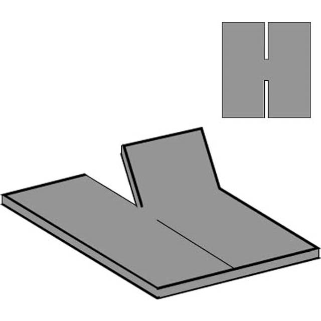 Formsydda lakan med H-split 2x90x210 cm - Splitlängd 60 cm - Vit - 100% bomullssatin (180x210 cm H-Split)