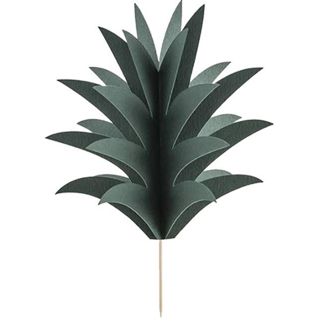 Hawaiian Party Decorations 3D Pineapple Leaves Cupcake Topper Food Picks