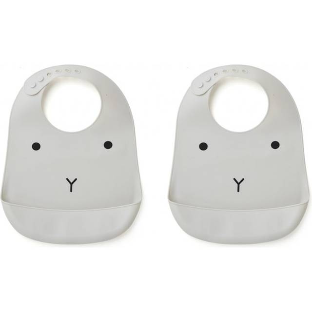 LIEWOOD Tilda Silicone Bib 2-Pack |Grå |One Size
