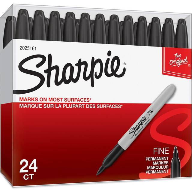 Sharpie 2025161 Fine Black Permanent Pens Box of 24