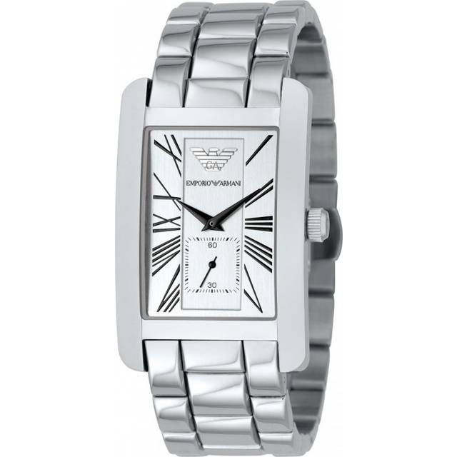 Emporio Armani Gents Mens Stainless Steel Bracelet Watch Silver Dial AR0145