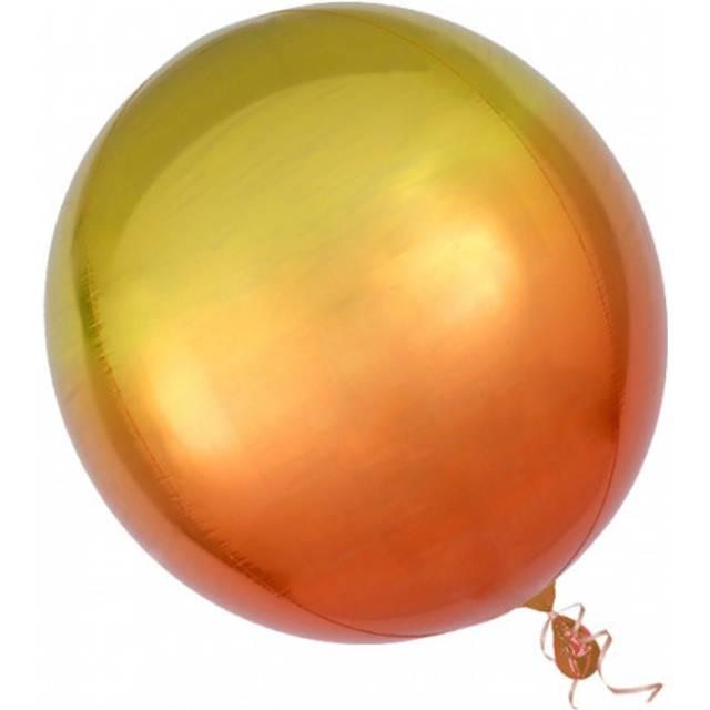 "Orbz" Folienballon in Gelb-Orange, kugelrund, Ø 38cm