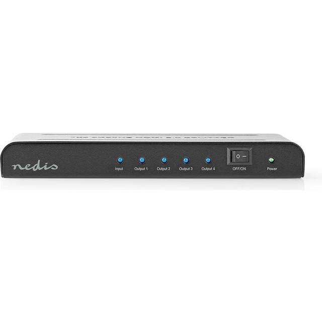 Nedis HDMI ™ Splitter – 4-port – HDMI™ ingång – 4x HDMI™ utgång – 18 Gbps – metall – antracit
