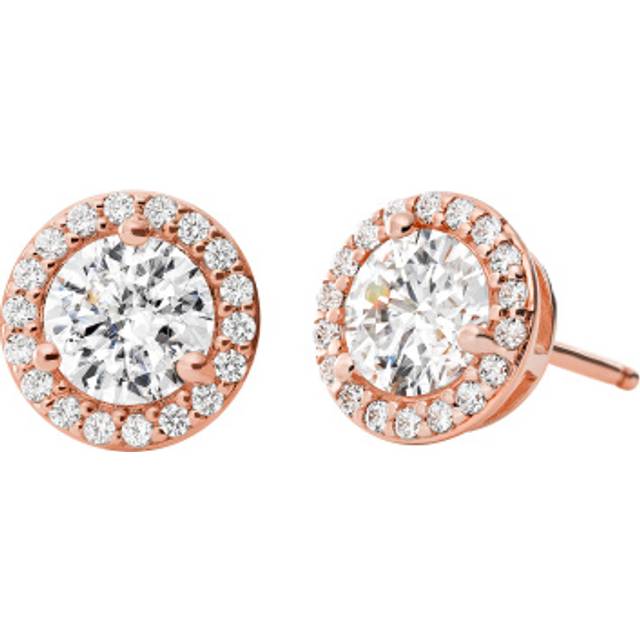 Michael Kors Sterling Silver 14K Rose Gold Plated Stud Earrings - One Colour