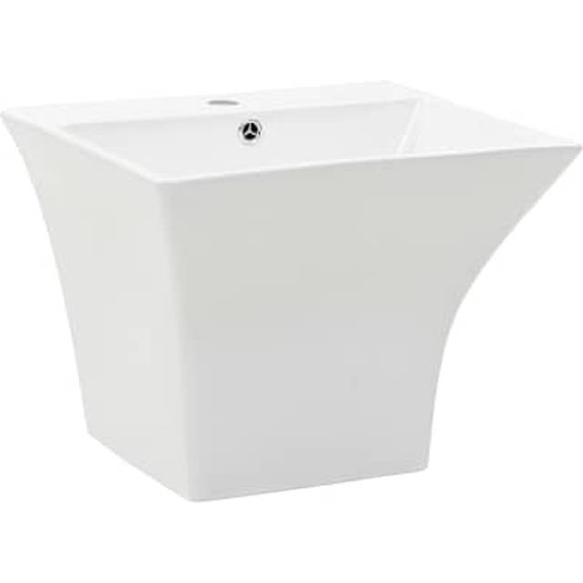vidaXL Wall-mounted Basin Ceramic White 500x450x410 mm