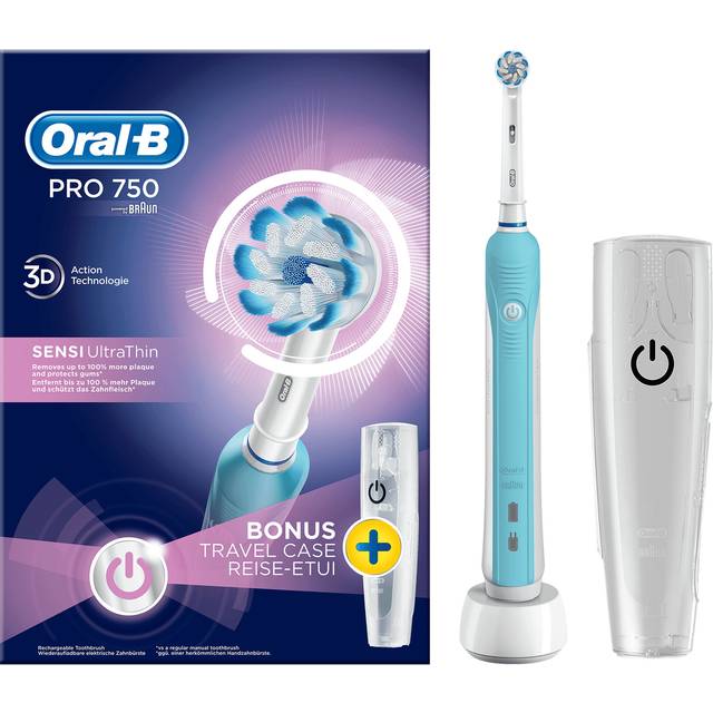 Oral B Eltandborste + Resefodral Pro 750 Sensi UltraThin