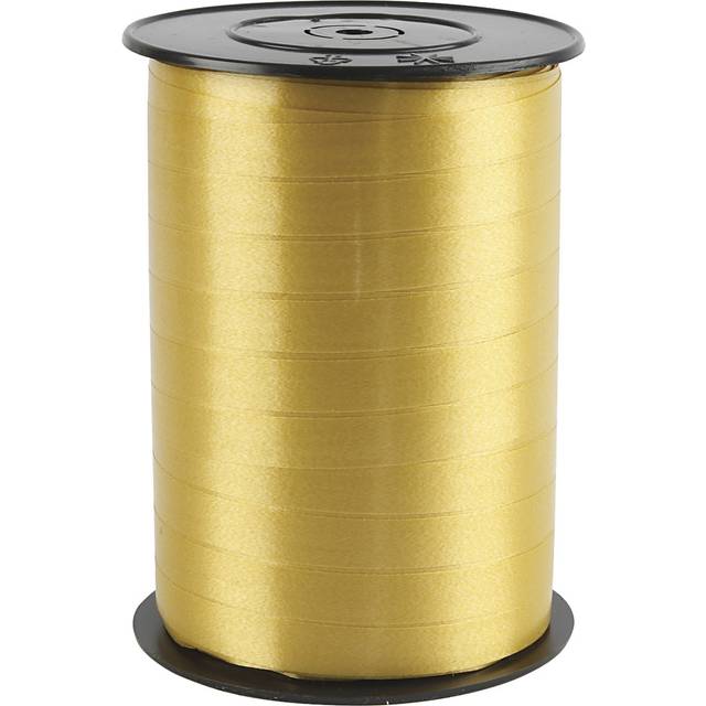 Presentsnöre - 1 Rl., 250 M, B: 10 mm, Blank, Guld - Presentsnöre - guld