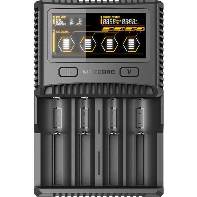 Nitecore SC4 Batteriladdare, En Storlek, Svart