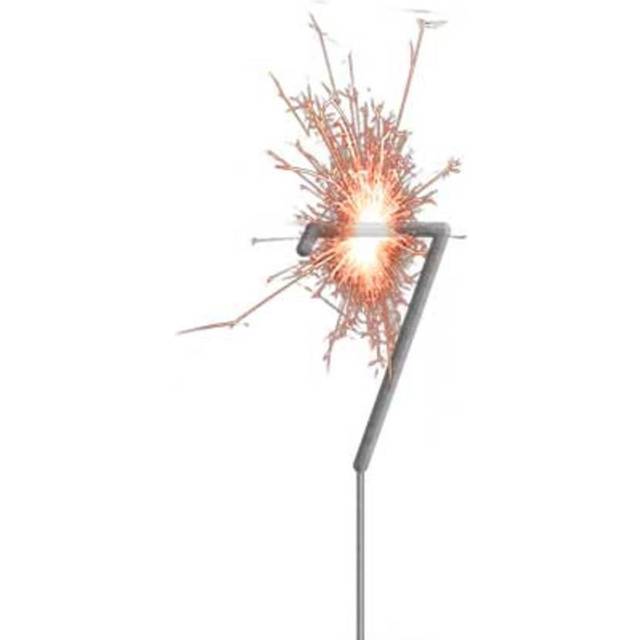 Wunderkerze Zahl 7, Dekoration zum 7. od. 70.Geburtstag, 18cm, 1 Stk
