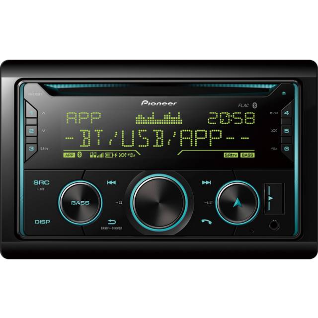 Pioneer FH-S720BT 2-DIN CD-mottagare med Bluetooth, flerfärgad belysning, USB, Spotify, Pioneer Smart Sync-app och kompatibel med Apple- och Android-enheter.