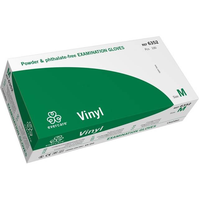 Handske us vinyl evercare pf - M SENSITIVE ftalatfri AQL 1,5 - 100 st