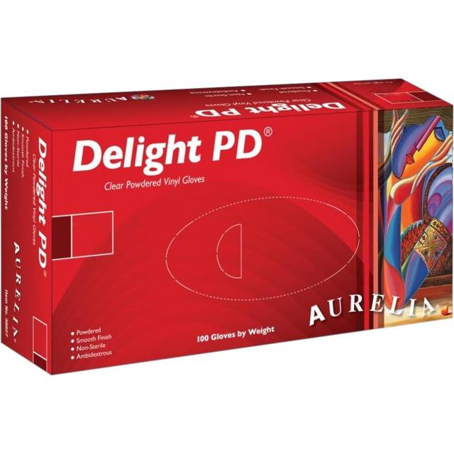 Aurelia Vinyl Powdered Disposable Clear Gloves Small - Pack of 100