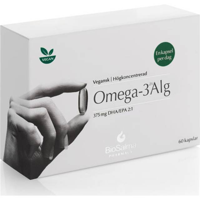 BioSalma Omega-3 av Alg 375mg DHA/EPA 60 kapslar