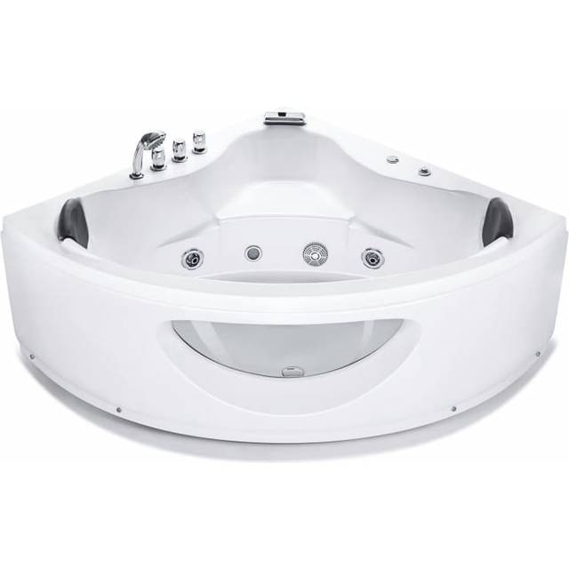 Hot Tub Corner Bath with LED 1900 x 1380 mm cm White TOCOA