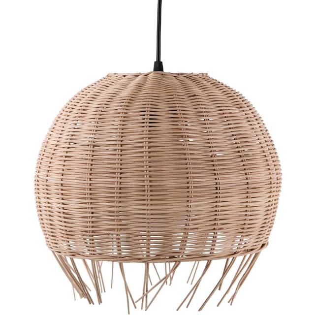 Beliani Pendant Lamp Drino Rattan Light Brown, Brown