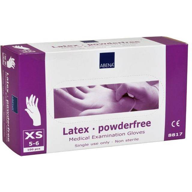 Latexhandske puderfri XS 100/fp