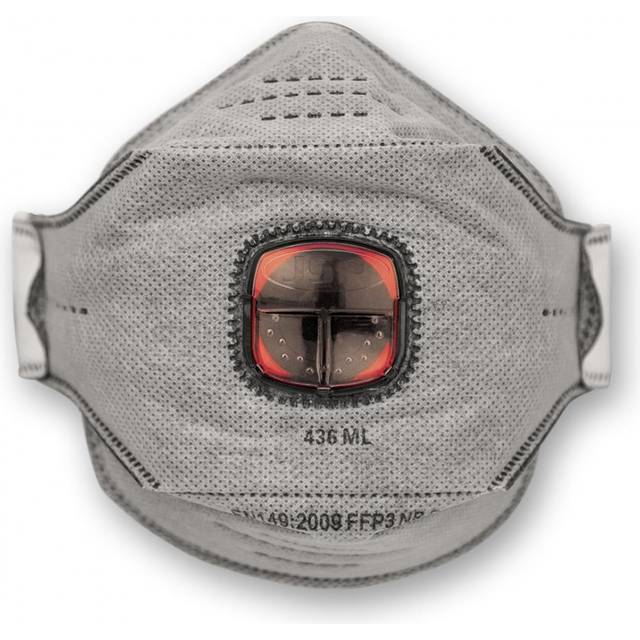 JSP SpringFit™ Fold Flat Valved Respirator FFP3 Carbon Layer (Pkt 10)