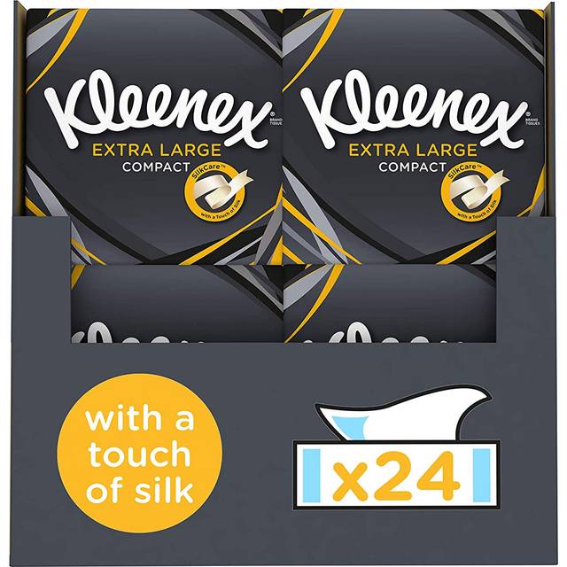 Kleenex Extra stort tyg, kompakt pack – 24 Box Pack (1056 tyger totalt)