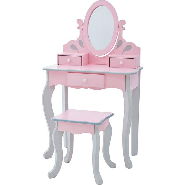 Teamson Kids Little Princess Rapunzel Vanity Playset - Pink / Grey, Pink