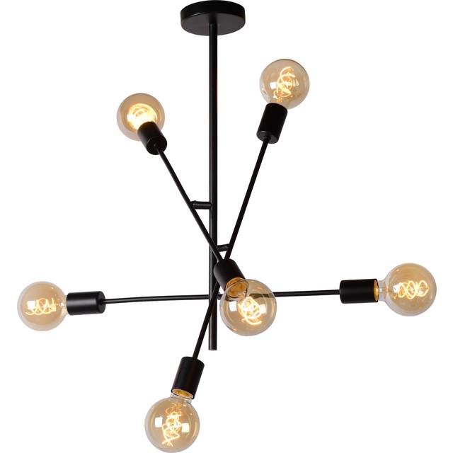 Lucide Lester 6 Arm Ceiling Pendant Light - Black
