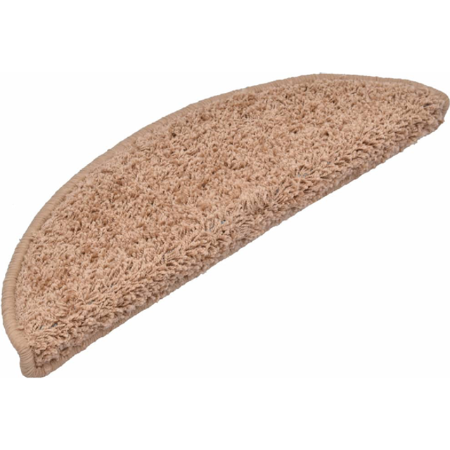 vidaXL Carpet Stair Treads 15 pcs Beige 56x17x3 cm