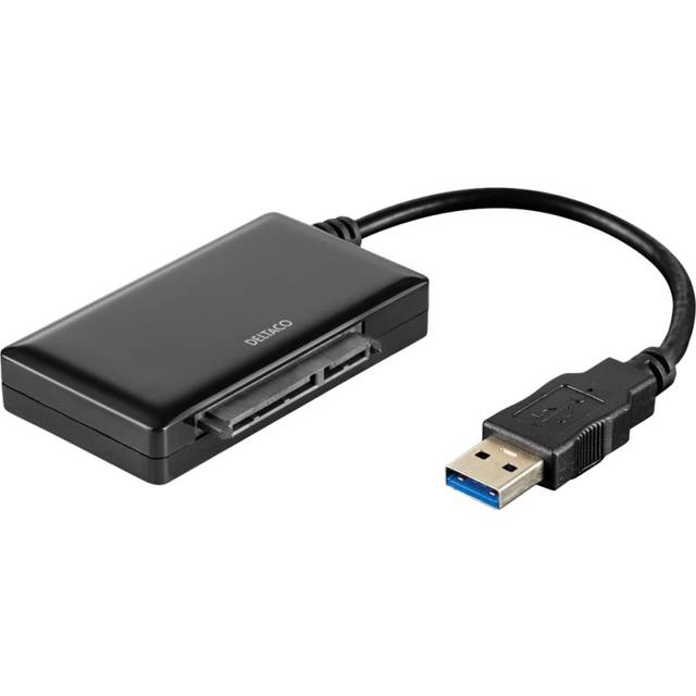 DELTACO USB 3.0 till SATA 6Gb/s adapter, för 2,5" hårddiskar, svart