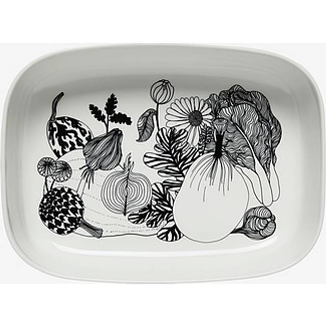 Marimekko Oiva Siirtolapuutarha serving bowl White-black