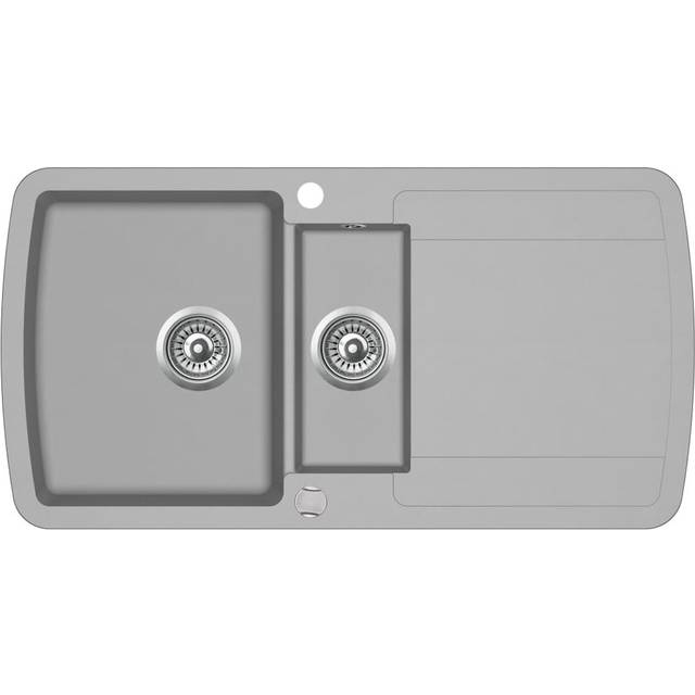 vidaXL Granite Kitchen Sink Double Basin Grey