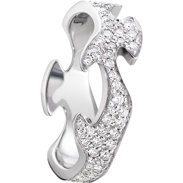 FUSION mittenring (stl. 59), Georg Jensen, 18 k vitt guld