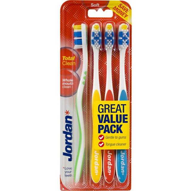 4 st. Jordan Total Clean SOFT Tandborstar - Mjuka borst