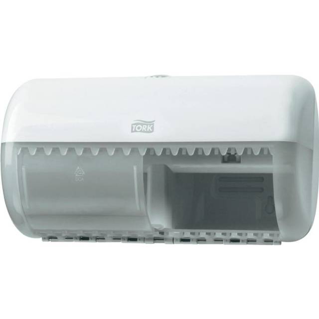 Tork Twin vertical T4 Toilet Paper Dispenser Plastic Lockable Manual Black
