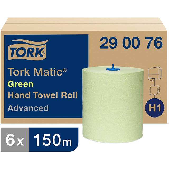 Tork Matic Paper Hand Towel Roll Advanced H1, 2-Ply Green 290076, Pack of 6