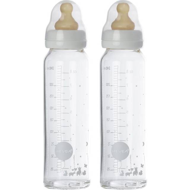 Nappflaska Glas 2-pack 240 ml - Hevea