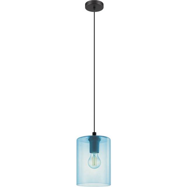 EGLO Cadaques Smoked Glass Pendant Light - Black